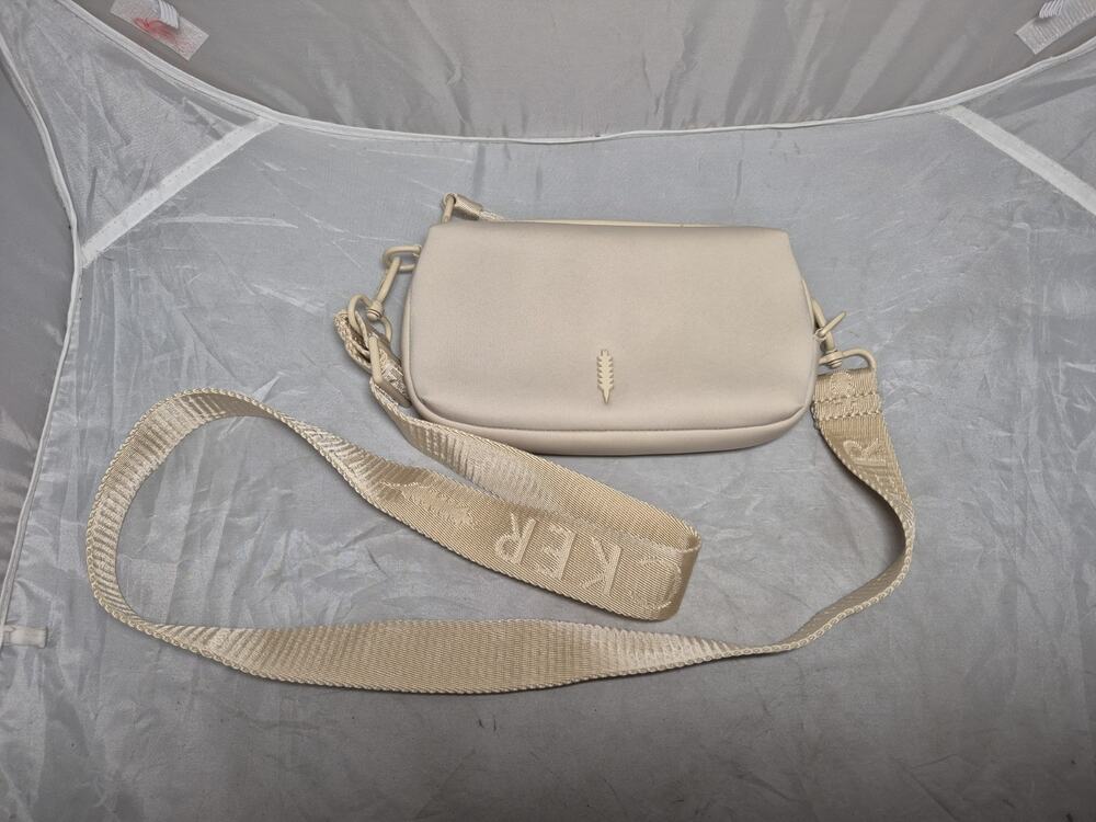 💥 Anthropologie Thacker Ella Travel Phone Bag Crossbody Purse Beige Cream